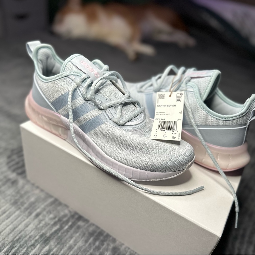 US Women’s Size 8 1/2 Adidas light blue and iridescent 
Brand new/Never worn!
